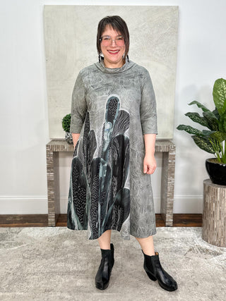 Kaziuki Julie Dress, Cactus in Grey - Statement Boutique