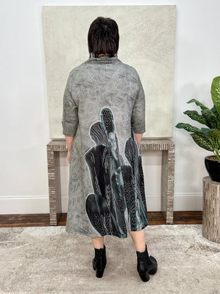Kaziuki Julie Dress, Cactus in Grey - Statement Boutique