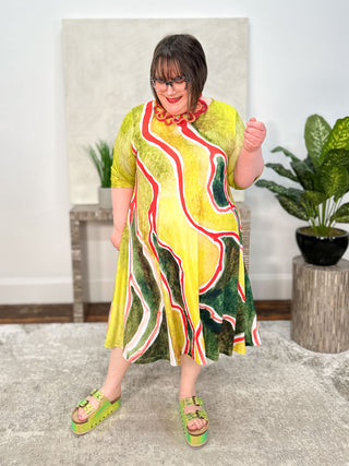 Kaziuki Luna Dress, Lava Yellow - Statement Boutique