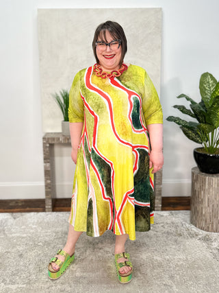 Kaziuki Luna Dress, Lava Yellow - Statement Boutique