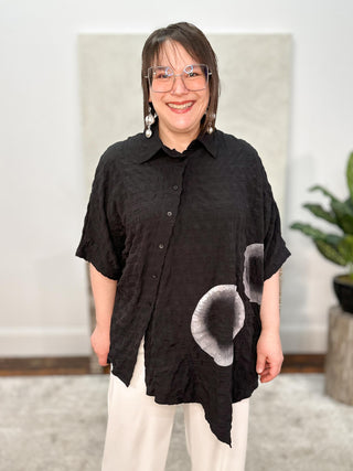 Kaziuki Yoko Painted Shirt, Black - Statement Boutique