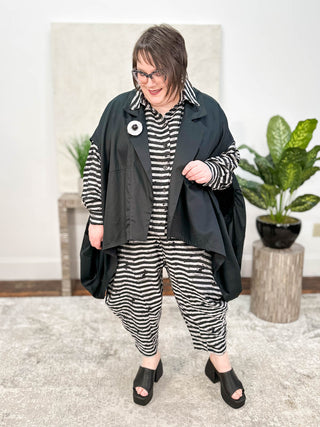 Kedem Sasson Plum Shirt, Black Stripes - Statement Boutique