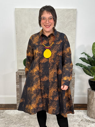 Kedem Sasson Lotus Shirt, Yellow Print - Statement Boutique