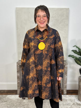 Kedem Sasson Lotus Shirt, Yellow Print - Statement Boutique