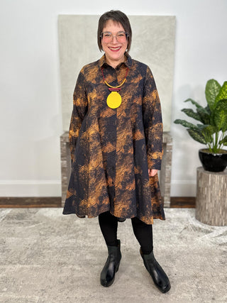 Kedem Sasson Lotus Shirt, Yellow Print - Statement Boutique