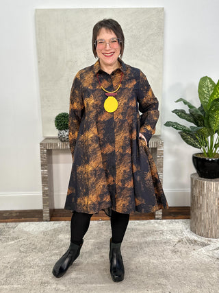 Kedem Sasson Lotus Shirt, Yellow Print - Statement Boutique