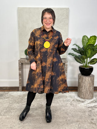 Kedem Sasson Lotus Shirt, Yellow Print - Statement Boutique