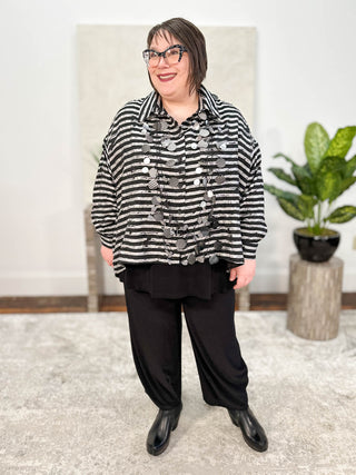 Kedem Sasson Plum Shirt, Black Stripes - Statement Boutique
