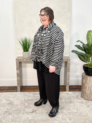 Kedem Sasson Plum Shirt, Black Stripes - Statement Boutique