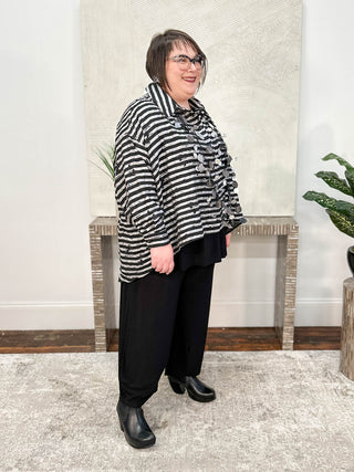 Kedem Sasson Plum Shirt, Black Stripes - Statement Boutique