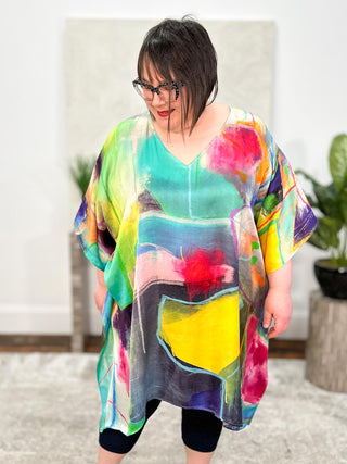Modal Midi Kaftan, Artisan Bright Abstract