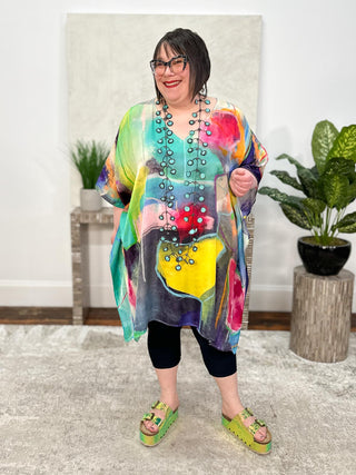 Modal Midi Kaftan, Artisan Bright Abstract