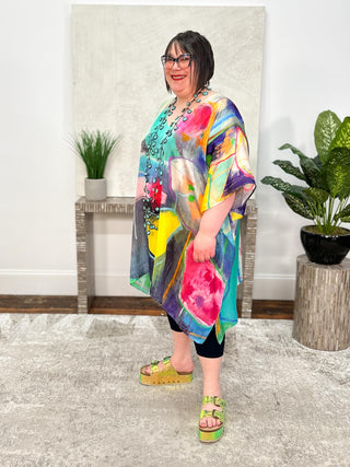 Modal Midi Kaftan, Artisan Bright Abstract