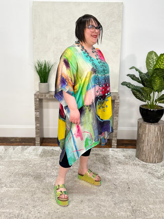 Modal Midi Kaftan, Artisan Bright Abstract