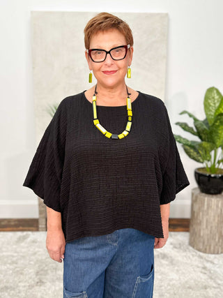 Kozan Alina Top, Black Gauze - Statement Boutique