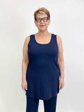 Kozan Dakota Tank Tunic, Navy Tencel - Statement Boutique
