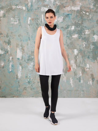 Kozan Dakota Tank Tunic, White Tencel - Statement Boutique