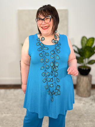 Kozan Desa Tank Tunic, Turquoise Tencel - Statement Boutique
