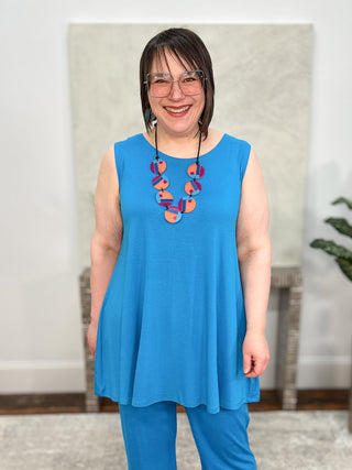 Kozan Desa Tank Tunic, Turquoise Tencel - Statement Boutique