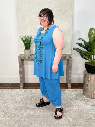 Desa Tank Tunic, Turquoise Tencel