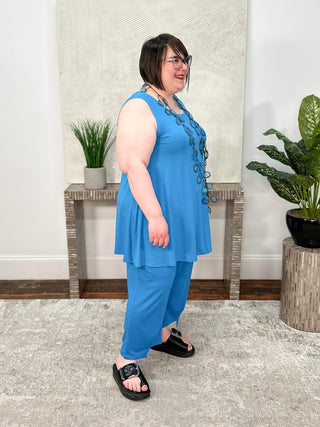 Desa Tank Tunic, Turquoise Tencel