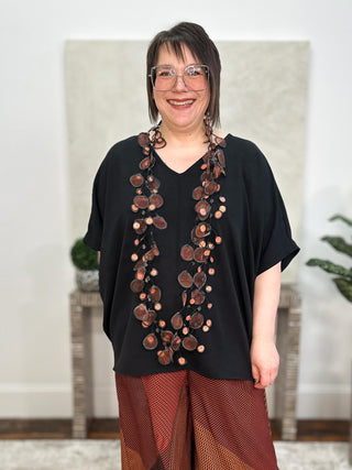 Kozan Kami Top, Black Crepe - Statement Boutique