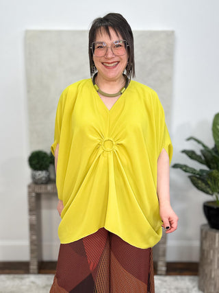 Kozan Kimi Tunic, Lime Crepe - Statement Boutique