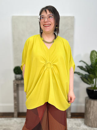 Kozan Kimi Tunic, Lime Crepe - Statement Boutique