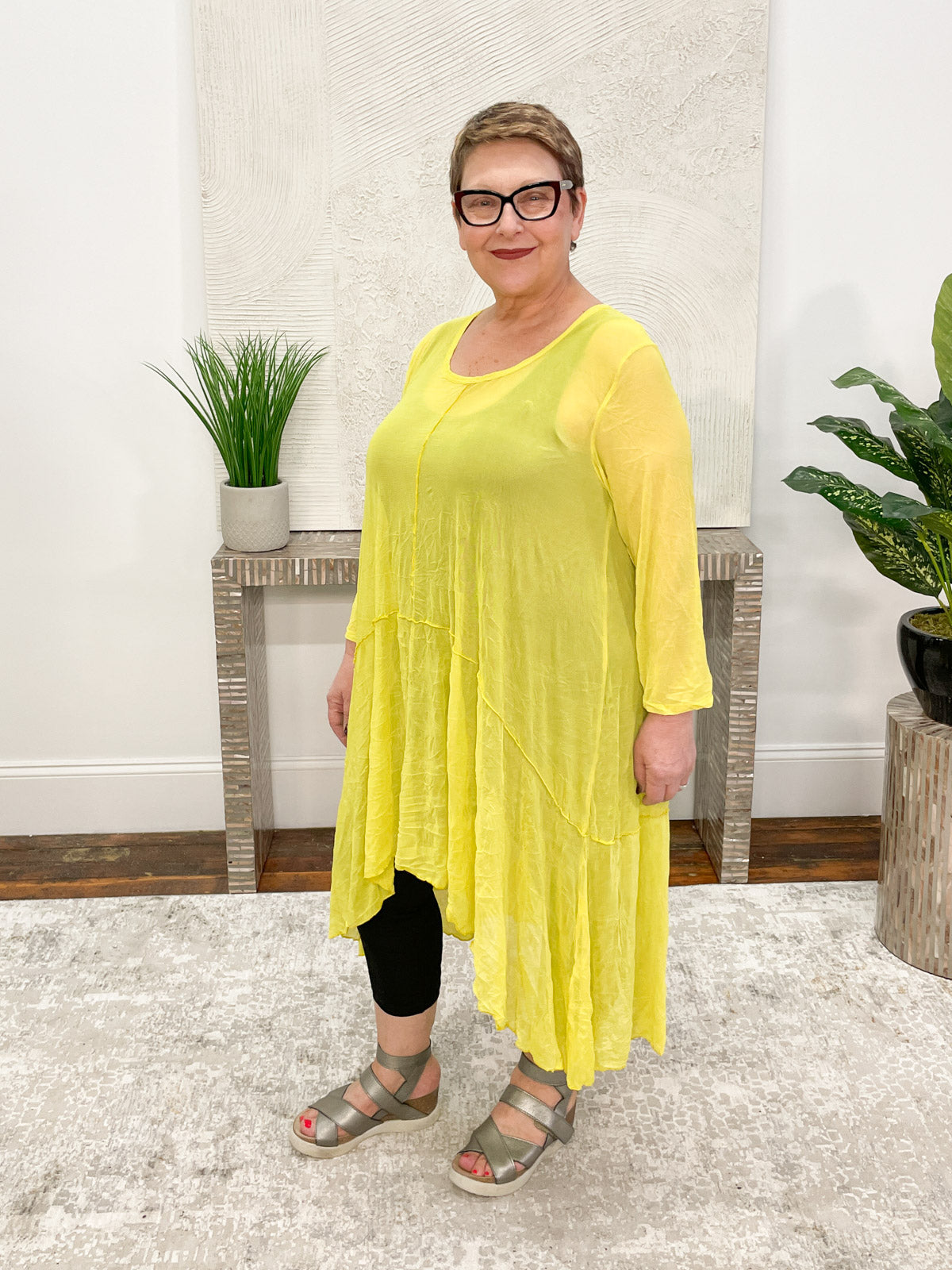 Kozan Maddox Dress, Lime Crush Mesh - Statement Boutique