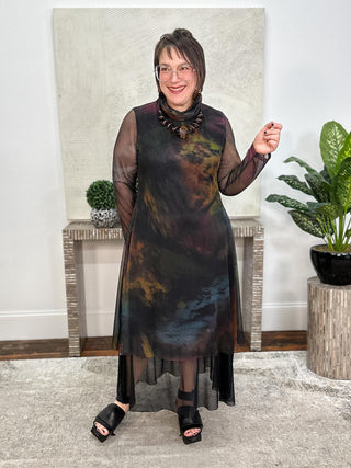 Mallory Dress, Loden Mesh