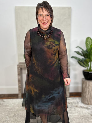 Mallory Dress, Loden Mesh