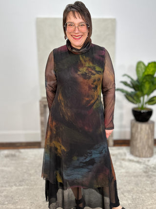 Mallory Dress, Loden Mesh