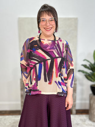 Mayim Top, Sangria Mesh