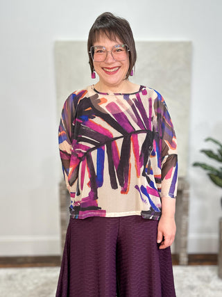 Mayim Top, Sangria Mesh