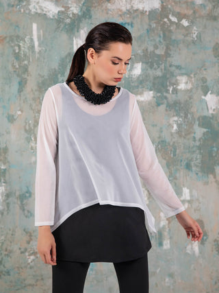Kozan Mila Topper, White Mesh - Statement Boutique