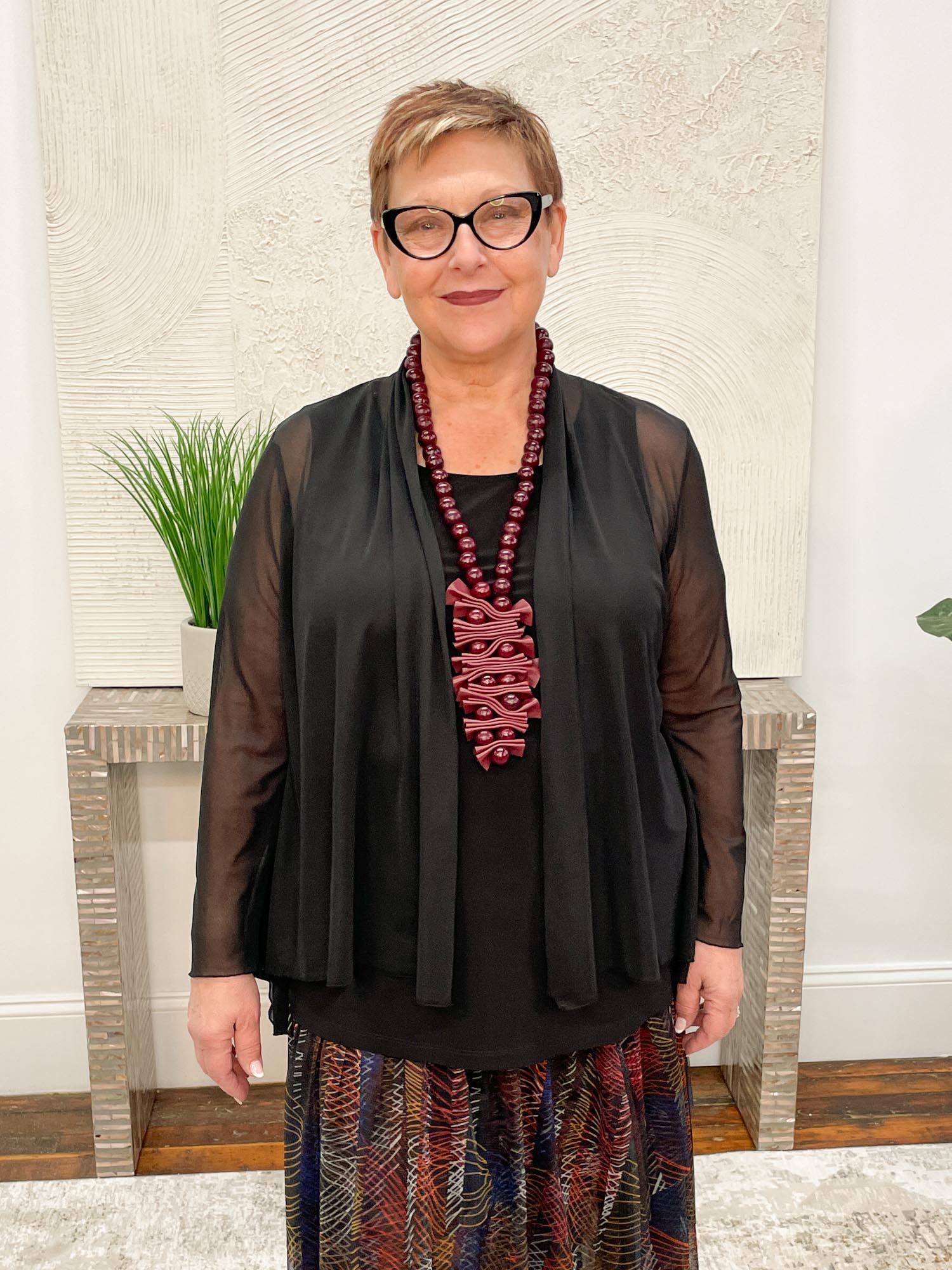 Kozan Mulino Cardigan, Black Mesh - Statement Boutique