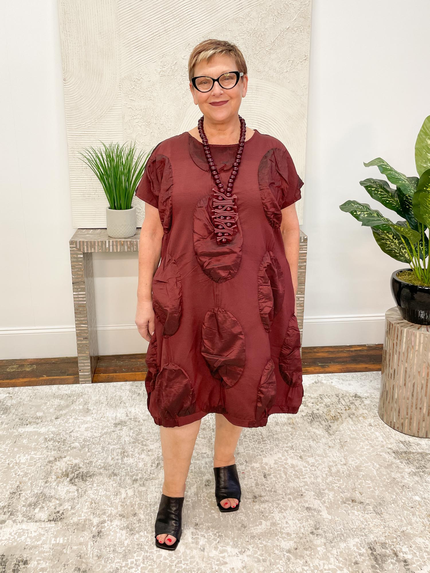 Kozan Simona Dress, Garnet Disc - Statement Boutique