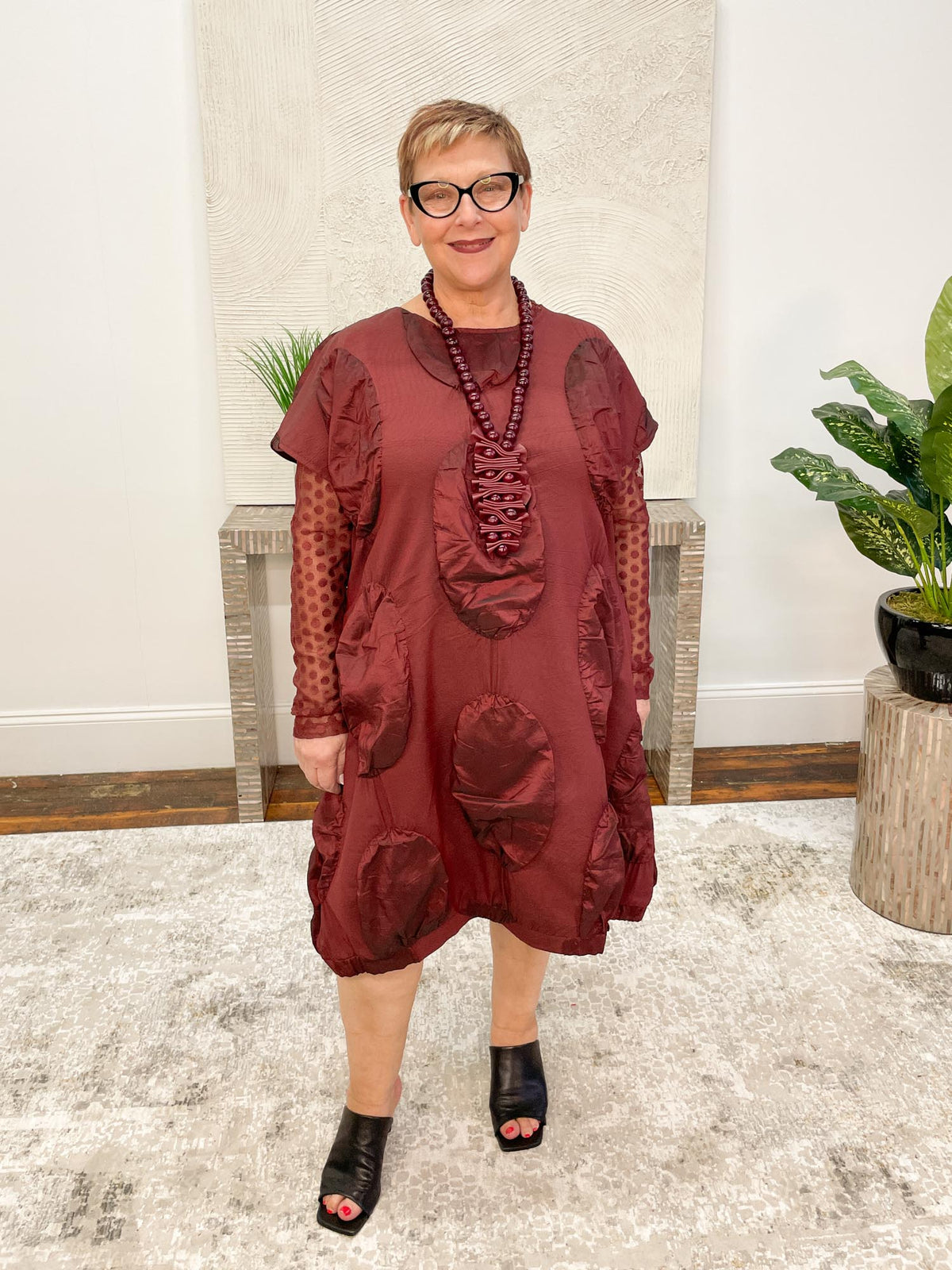 Kozan Simona Dress, Garnet Disc - Statement Boutique