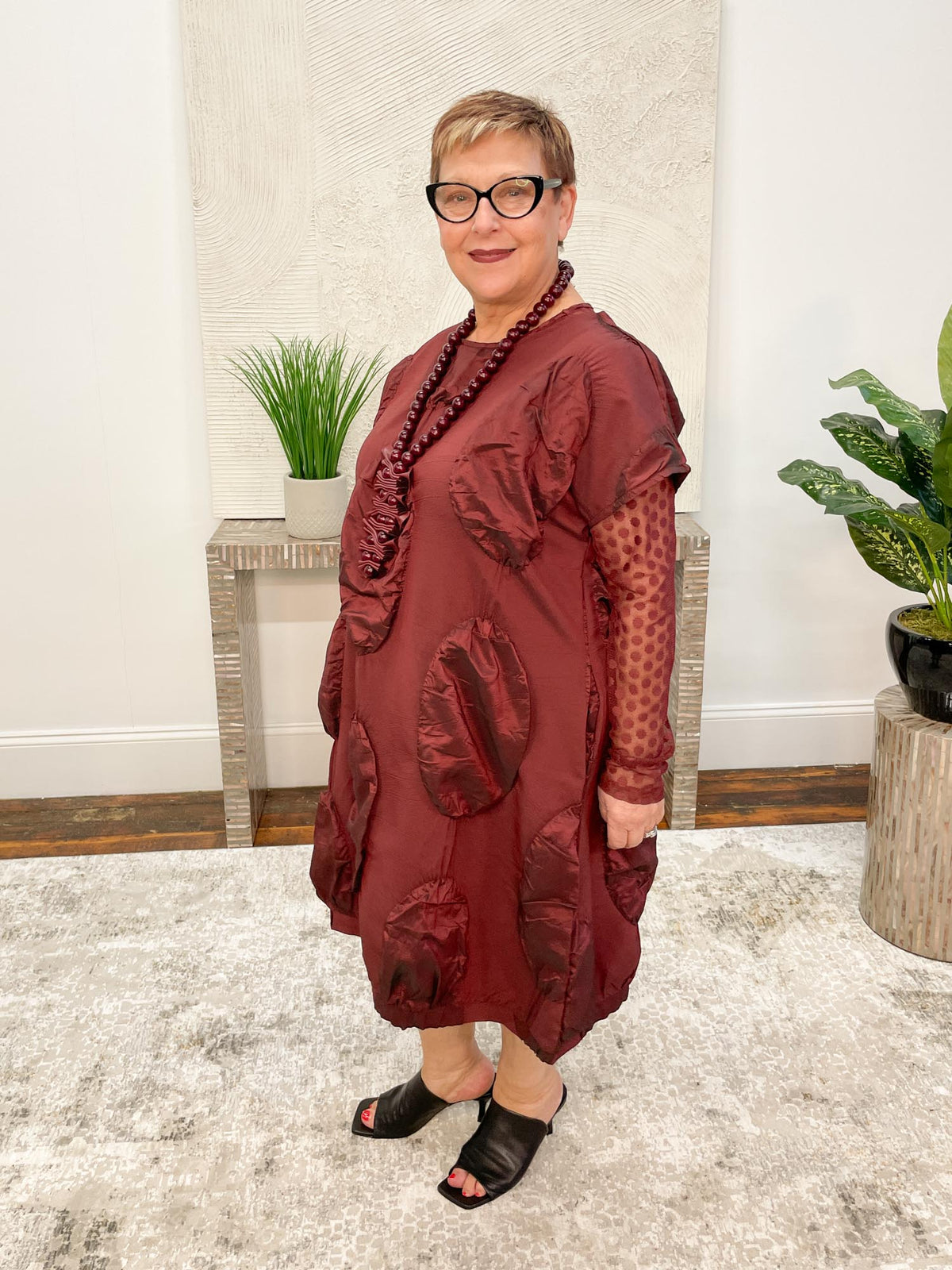 Kozan Simona Dress, Garnet Disc - Statement Boutique