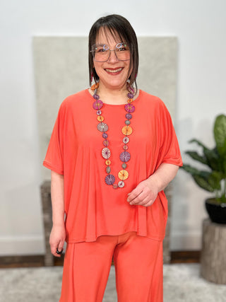 Kozan Truli Tamu Top, Tangerine - Statement Boutique