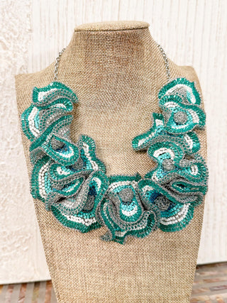 Lavish by Tricia Milaneze Buttercup Necklace, Silver Teal Mix - Statement Boutique