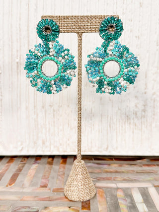 Lavish by Tricia Milaneze Marigold Earrings, Silver Teal Mix - Statement Boutique