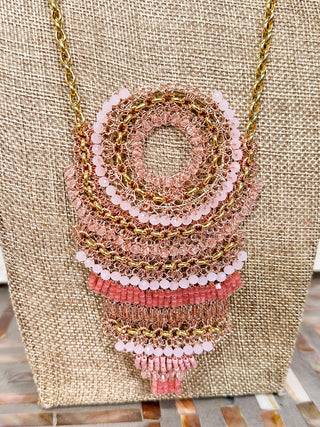 Lavish by Tricia Milaneze Ripples Necklace, Rose Pink Mix - Statement Boutique