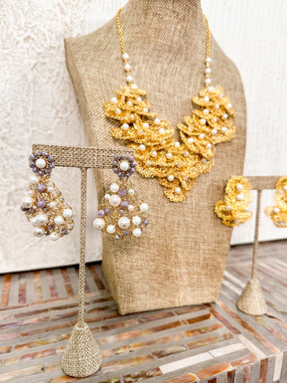 Lavish by Tricia Milaneze Shells Necklace, Gold Pearl - Statement Boutique