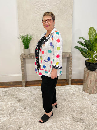 Lemon Grass Reversible Button Front Jacket, Black - Statement Boutique
