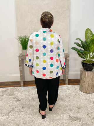 Lemon Grass Reversible Button Front Jacket, Black - Statement Boutique