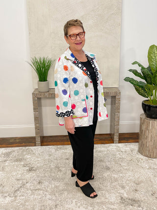 Lemon Grass Reversible Button Front Jacket, Black - Statement Boutique