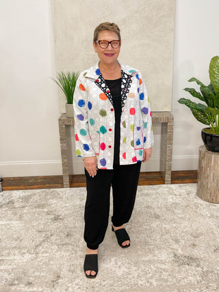 Lemon Grass Reversible Button Front Jacket, Black - Statement Boutique