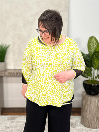 Lemon Grass Reversible Mesh Detail Top, Lime - Statement Boutique