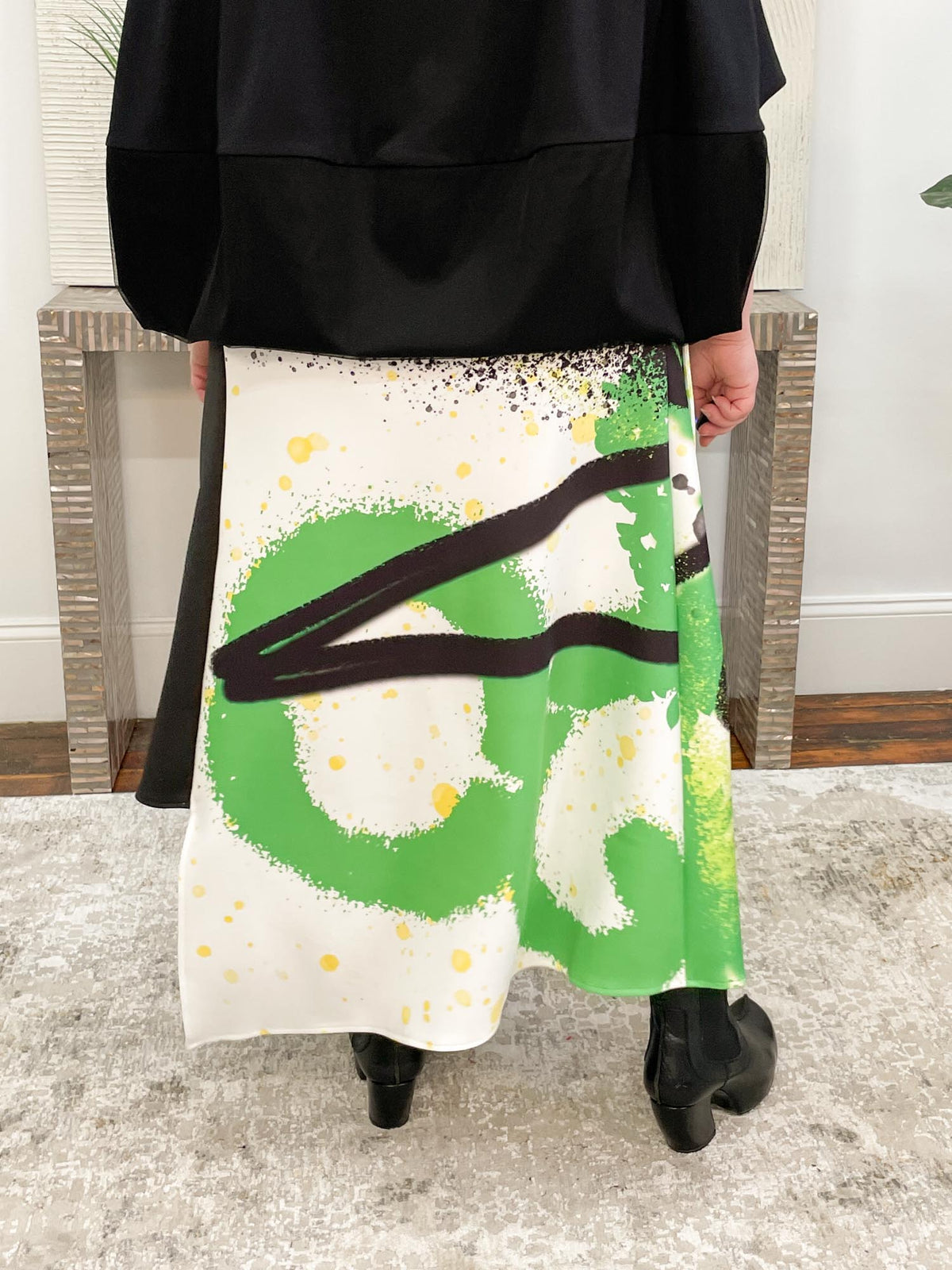 Link Dia Skirt, Green Print - Statement Boutique